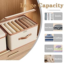 Tuza 4 Pack Storage Bins with Lids, Collapsible