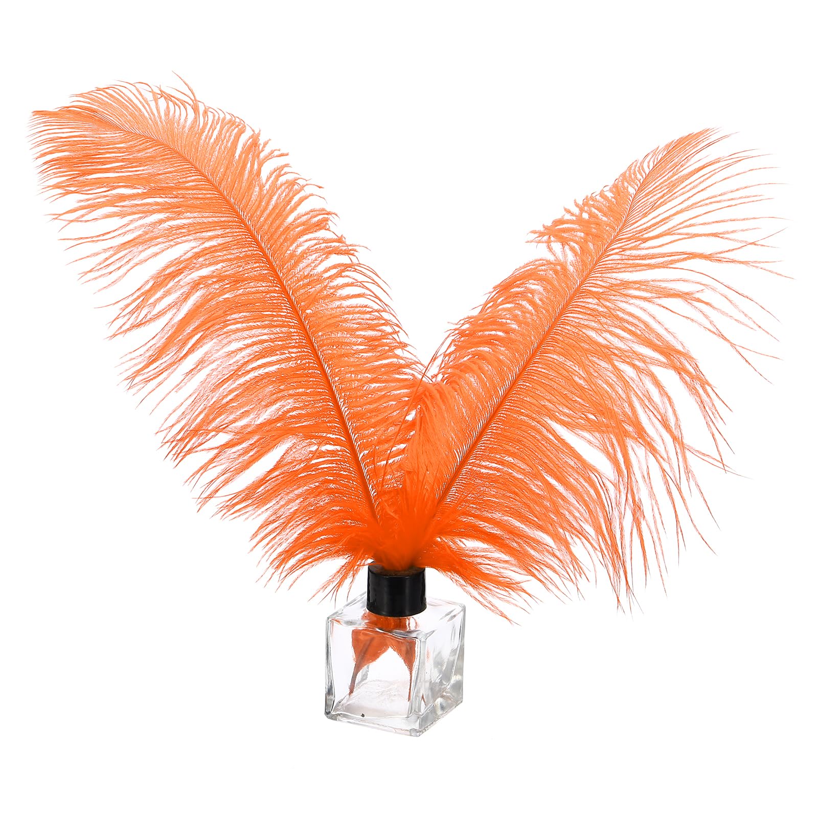 PATIKIL 30 Pcs Natural Ostrich Feathers Bulk 10-12 Inch/ 25-30 cm Large Ostrich Feathers for Crafts Home Decoration Wedding Party Vase Decor (Orange)