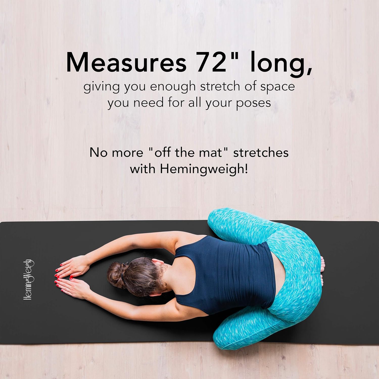 HemingWeigh Super Thick Extra Comfy Moisture-Resistant Durable NBR Yoga Mat 1/4 Inch Light Weight; Perfect for Yoga Exercise Workout Mat with Carrying Strap; 6 x 2 Feet Black : Sports & Outdoors