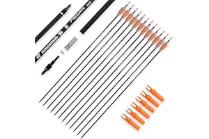 BOWSOUL 30inch Hunting Carbon Archery Arrows with 2.75” High Hardness Vanes Spine 400 for Compound Bow and Recurve Bow