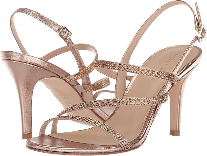 Amazon.com | Pelle Moda Ruma Platinum Gold Satin 10 | Sandals