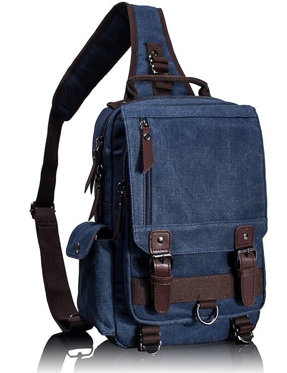 Leaper Canvas One Strap Sling Cross Body Messenger Bag Shoulder
