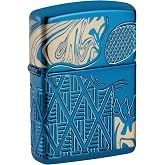 Zippo Armor High Polish Blue Skull Design Pocket Lighter