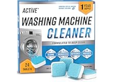 Washing Machine Cleaner Descaler 24 Pack - Deep Cleaning Tablets For HE Front Loader & Top Load Washer, Septic Safe Eco-Frien