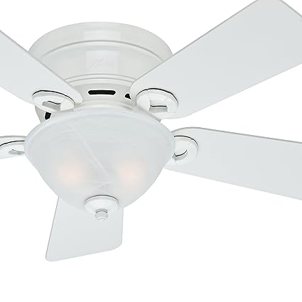 Hunter Fan 42 Inch Low Profile Ceiling Fan In Snow White With