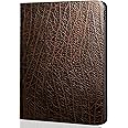 Gexmil Case for iPad 9th/8th/7th Generation(2021/2020/2019),10.2 Inch Genuine Leather Cover,Cowhide Folio Cover Auto Sleep/Wake,Anti Fingerprint Case,Brown Buffalo Pattern
