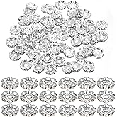 100 Pcs 12mm Silver Diamond Beads Spacer for Pens Making Bulk Rondelle Rhinestone Spacer Beads Beadable Wave Crystal Bead for Bracelet Jewelry Making