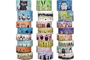 refustar Cute Washi Tape Set - 24 Rolls Kawaii Animals Decorative Washi Tape for Scrapbooking Supplies, Bullet Journal Suppli