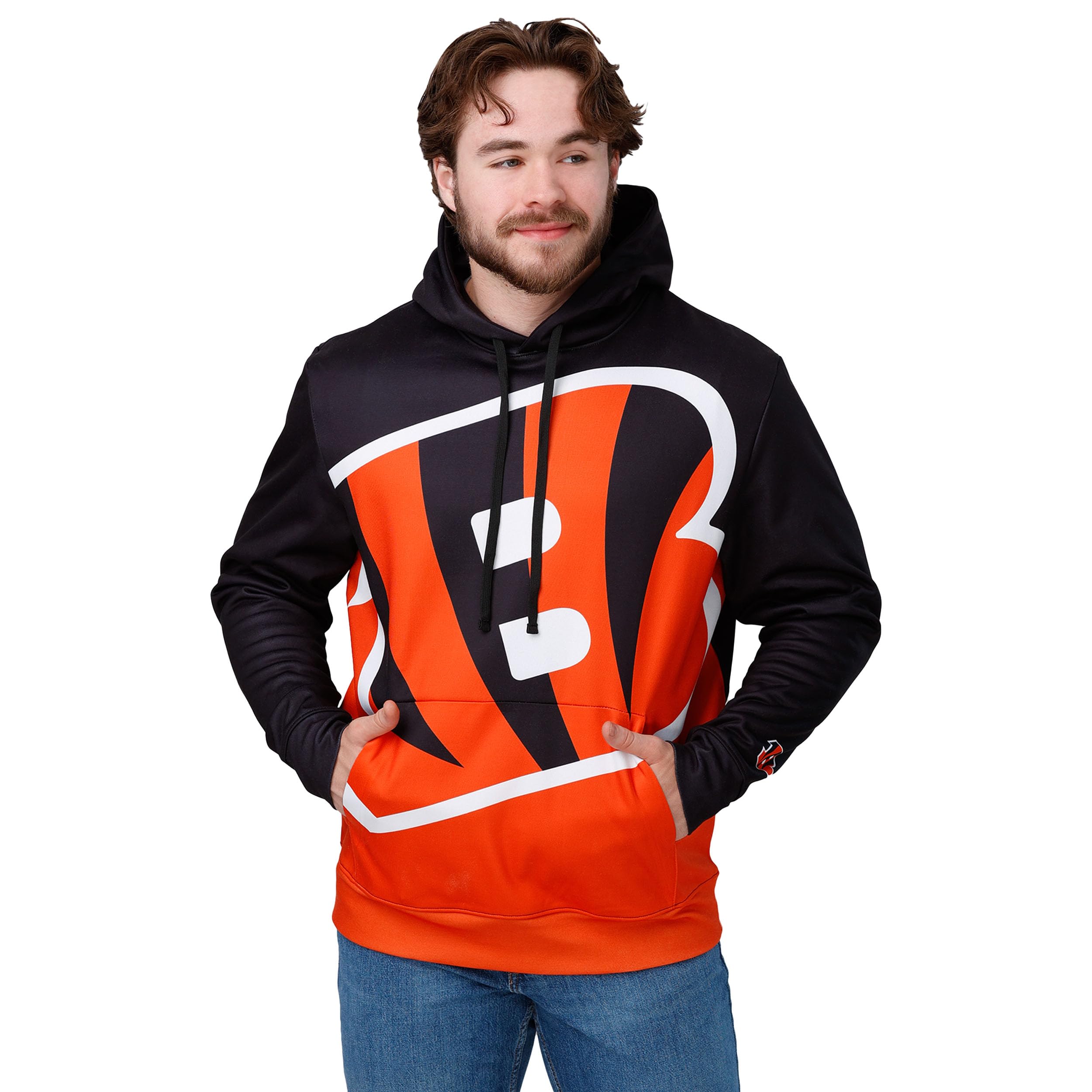 FOCO Cincinnati Bengals NFL Mens Bold Logo Hoodie