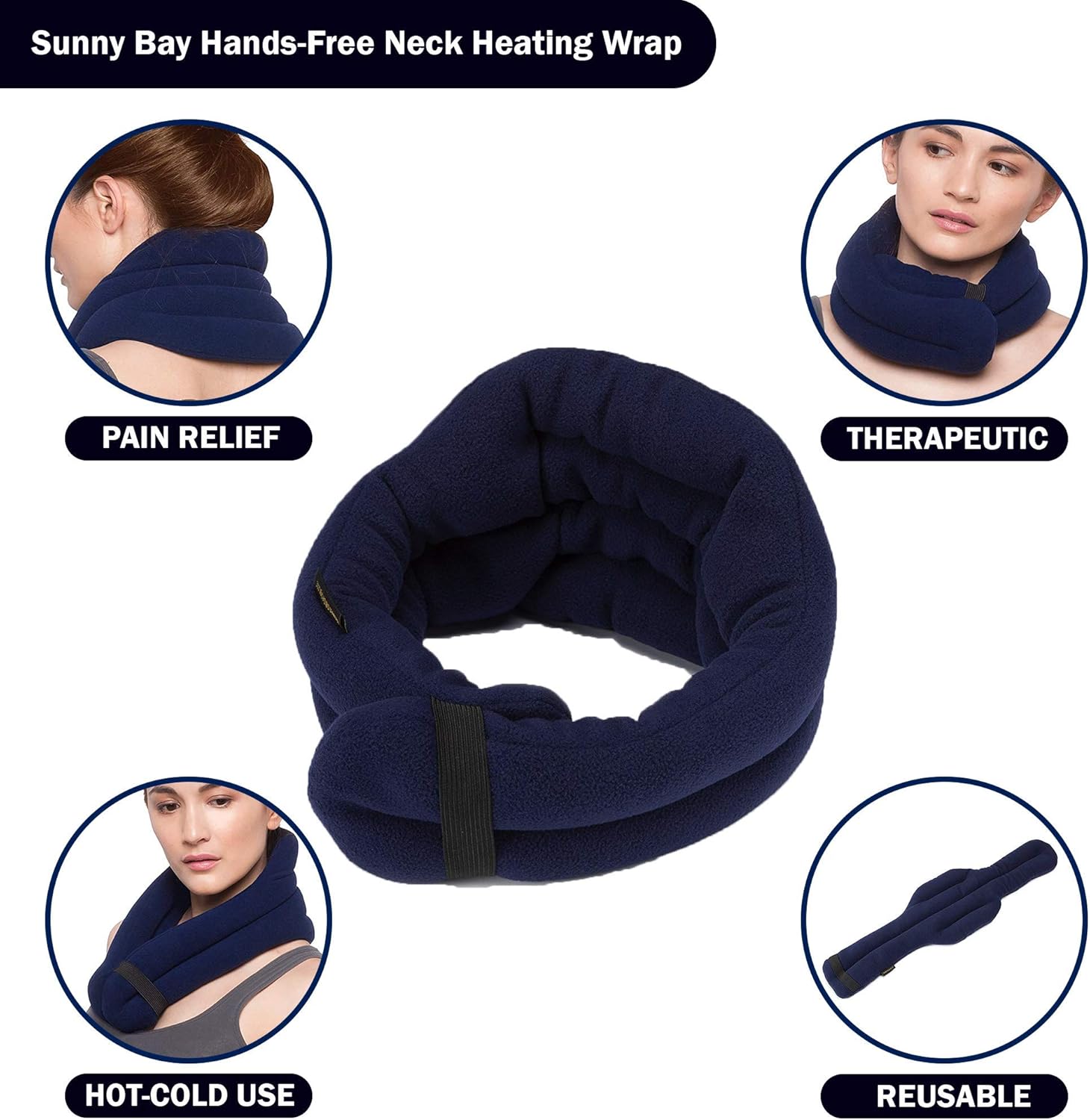 Hands-Free Neck Heating Wrap: Resusable Heating Pad for Neck and Shoulders - Microwavable Thermal Pad - Easy Strap for Therapy - Large Heating Pad for Shoulder Pain & Neck Relief (London): Health & Personal Care