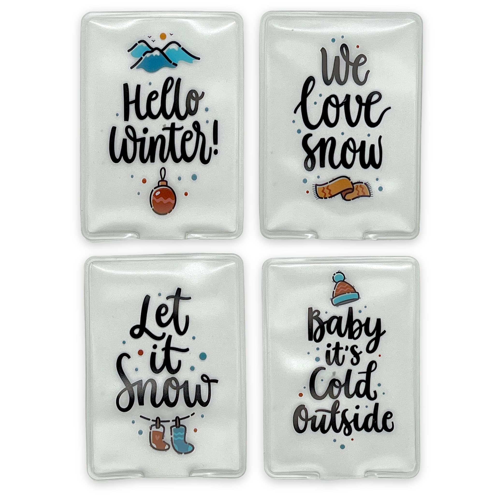 Set of 4 heart-shaped Pocket Warmers, Heart-shaped, finger warmers, protects hands from cold in winter.