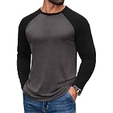 COOFANDY Mens Long Sleeve Tee Shirts Casual Crewneck T-Shirts Baseball Tee | Long Sleeve Shirts for Men Skin-friendly Breathable Tee Ideal for Fall Winter Top