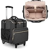 Luxja Rolling Teacher Bag with Laptop Compartment and Detachable Dolly, Multifunctional Rolling Teacher Tote Bag (Patent Pend