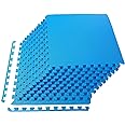 BalanceFrom Puzzle Exercise Mat with EVA Foam Interlocking Tiles for MMA, Exercise, Gymnastics and Home Gym Protective Flooring, Multiple Sizes and Colors