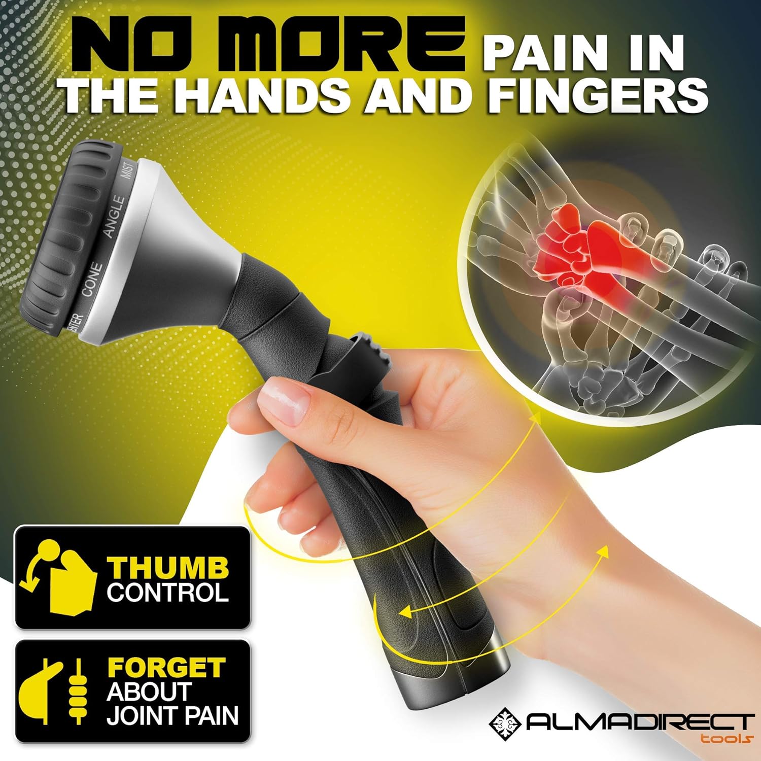 Garden Hose Nozzle - Water Hose Spray Nozzle Heavy Duty - 8 Patterns High Pressure Metal Sprayer Hose Nozzles with Thumb Control - Best for Outdoor Watering Lawn and Garden: Home Improvement
