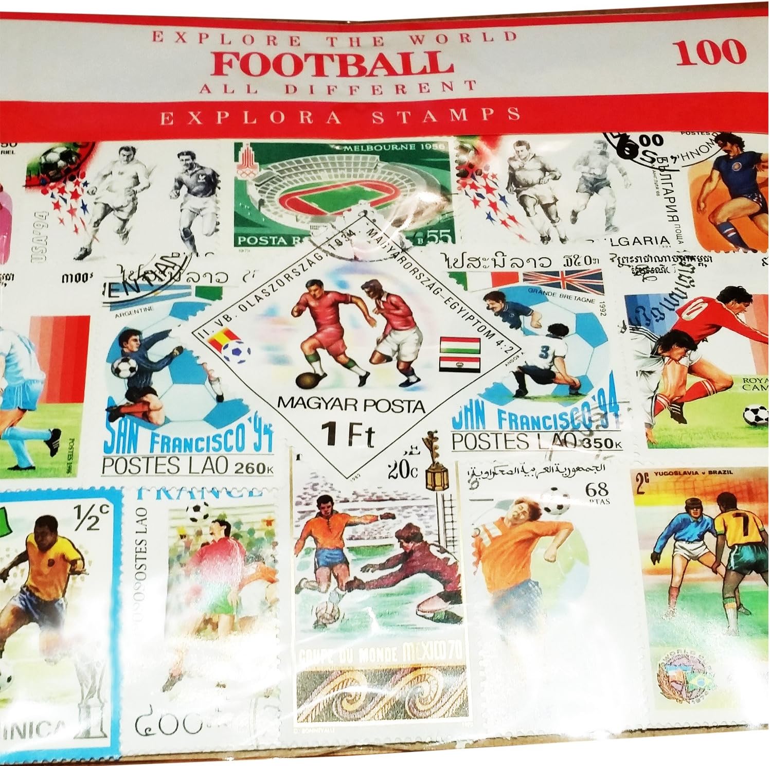 Worldwide Football / Soccer / Sports Stamp Collection Souvenir! 100 Stamps All Different! Souvenir / Speicher / Memoria! Highly Collectable Stamps! Collectable Stamps from Around the World! All Different! Timbre / Stempel / Francobollo / Sello! - Image 3