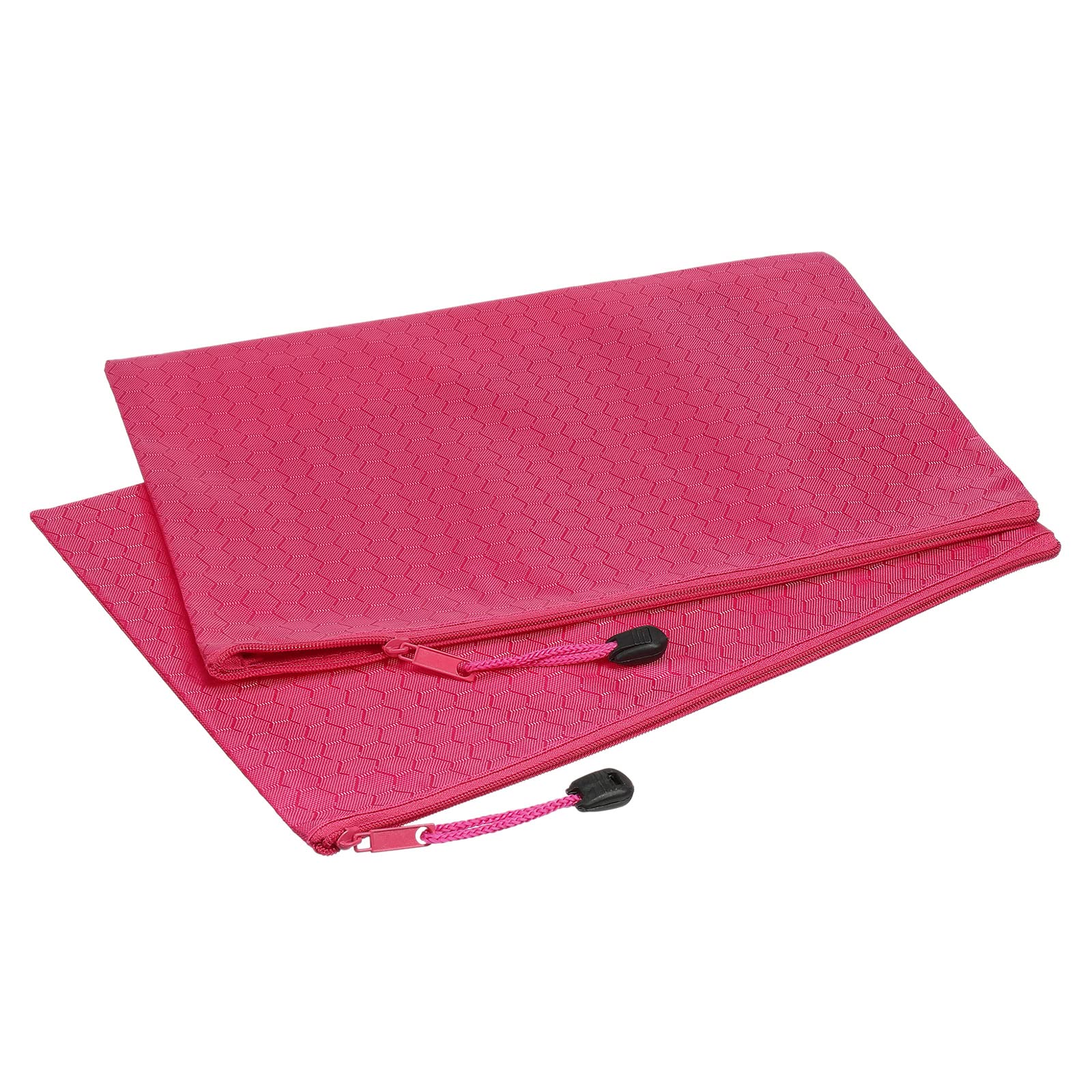 PATIKIL Waterproof Zipper File Bags 5 Pack B5 Document Storage Folders Bills Pencil Pouch for Office Travel, Rose Red