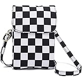 Small Crossbody Bag for Women Nylon Cell Phone Purse with Adjustable Strap Checkered Cross body Purses