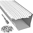 LeafTek Gutter Guards for Leaves 5" x 200' White – Heavy-Duty Premium Aluminum Gutter Cover System with Vented Raised Ridge – DIY-Friendly Leaf Guard – USA Made – Lifetime Protection