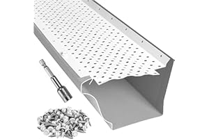 LEAFTEK DIY GUTTER GUARDS LeafTek Gutter Guards for Leaves - 8" Sample, White – Heavy-Duty Premium Aluminum Gutter Cover System with Vented Raised Ridge – DIY-Friendly Leaf Guard – USA Made – Lifetime Protection
