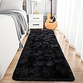Noahas Black Runner Rug for Hallway,2'x6' Long Area Rugs for Bedroom Living Room,Non Slip Thick Shag Floor Carpet for Entryway Kitchen Dorm Nursery Bedside Kids Room
