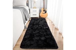 Noahas Black Runner Rug for Hallway,2'x6' Long Area Rugs for Bedroom Living Room,Non Slip Thick Shag Floor Carpet for Entryway Kitchen Dorm Nursery Bedside Kids Room