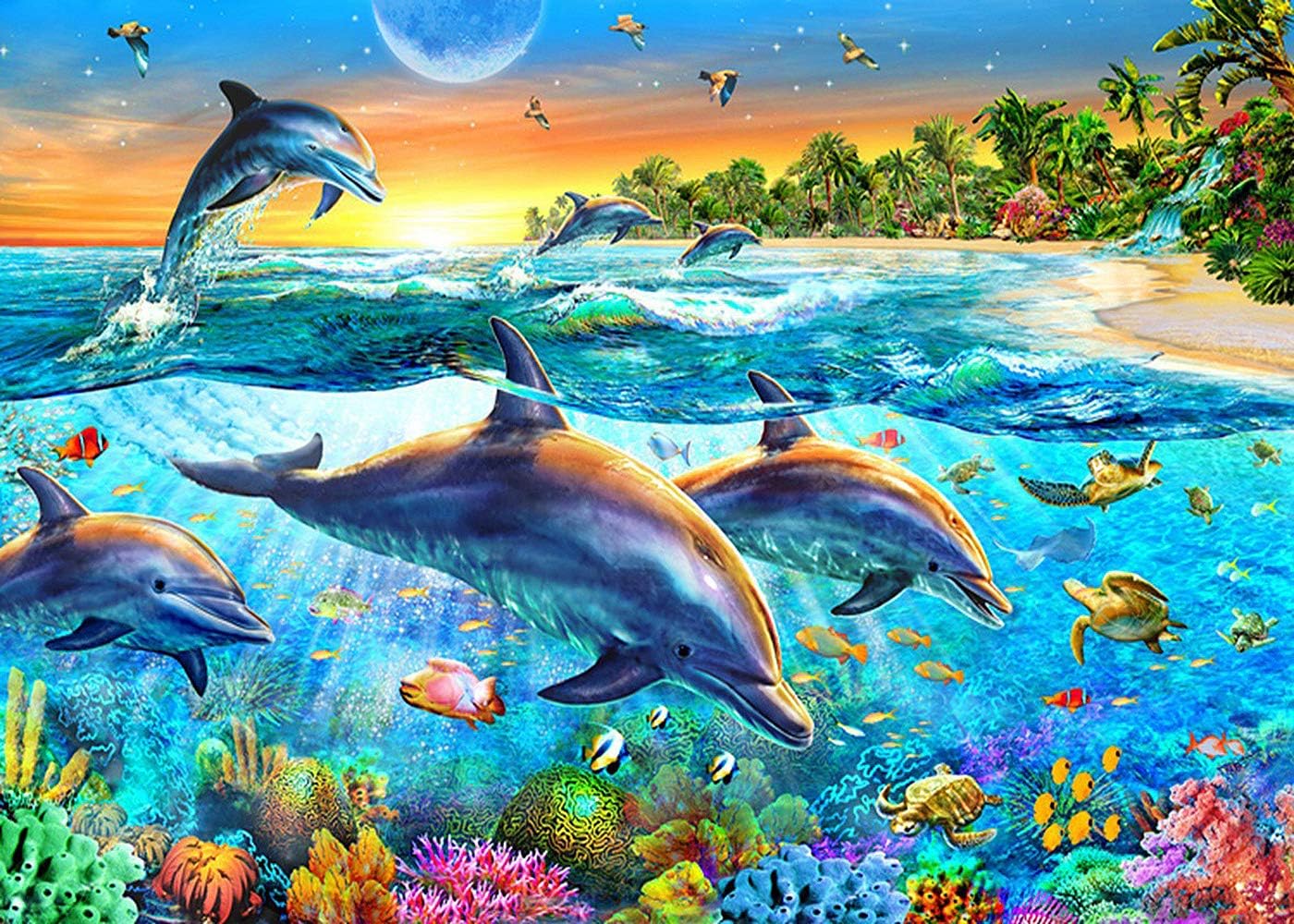 1000 Piece Puzzle for Adults, Fun Animals Puzzles Paper Painting Jigsaw Paintings Gifts Boring Toy at Home (Fish)