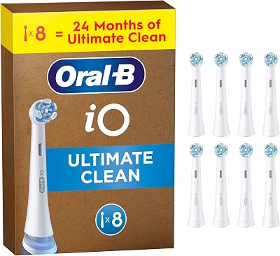 Oral-B iO Ultimate Clean Replacement Brush Heads 8 Pack 16° Angled Bristles