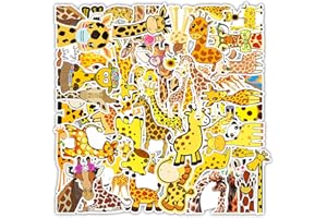 JJLIN 50 Pieces Cartoon Giraffe Stickers Vinyl Giraffe Decals Cute Giraffe Laptop Stickers Waterproof Decorative Stickers for Computer, Luggage, Guitar, Bottle, Refrigerator (Giraffe)