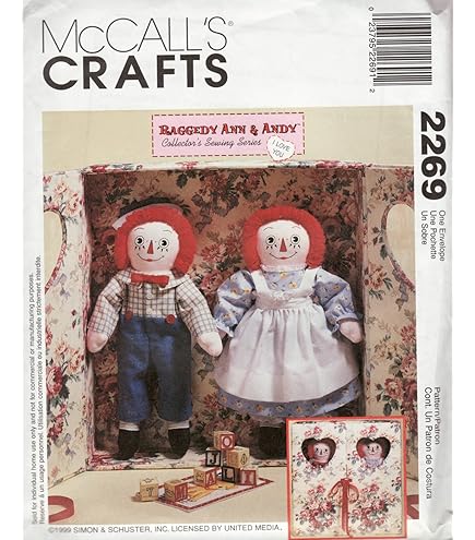 Amazon.com: Raggedy Ann & Andy Doll Patterns - McCall's 8377