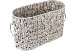 ACHETER Bathroom Toilet Paper Roll Storage Basket, Bathroom Paper Storage, Toilet Paper Basket for 6 Mega Rolls, Toilet Paper Holder with Storage, Wicker Basket for Bathroom Accessories(Grey)