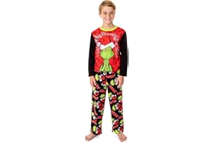 Komar KIds How the Grinch Stole Christmas Boys' You’re A Mean One Pajama Set Long Sleeve Pants