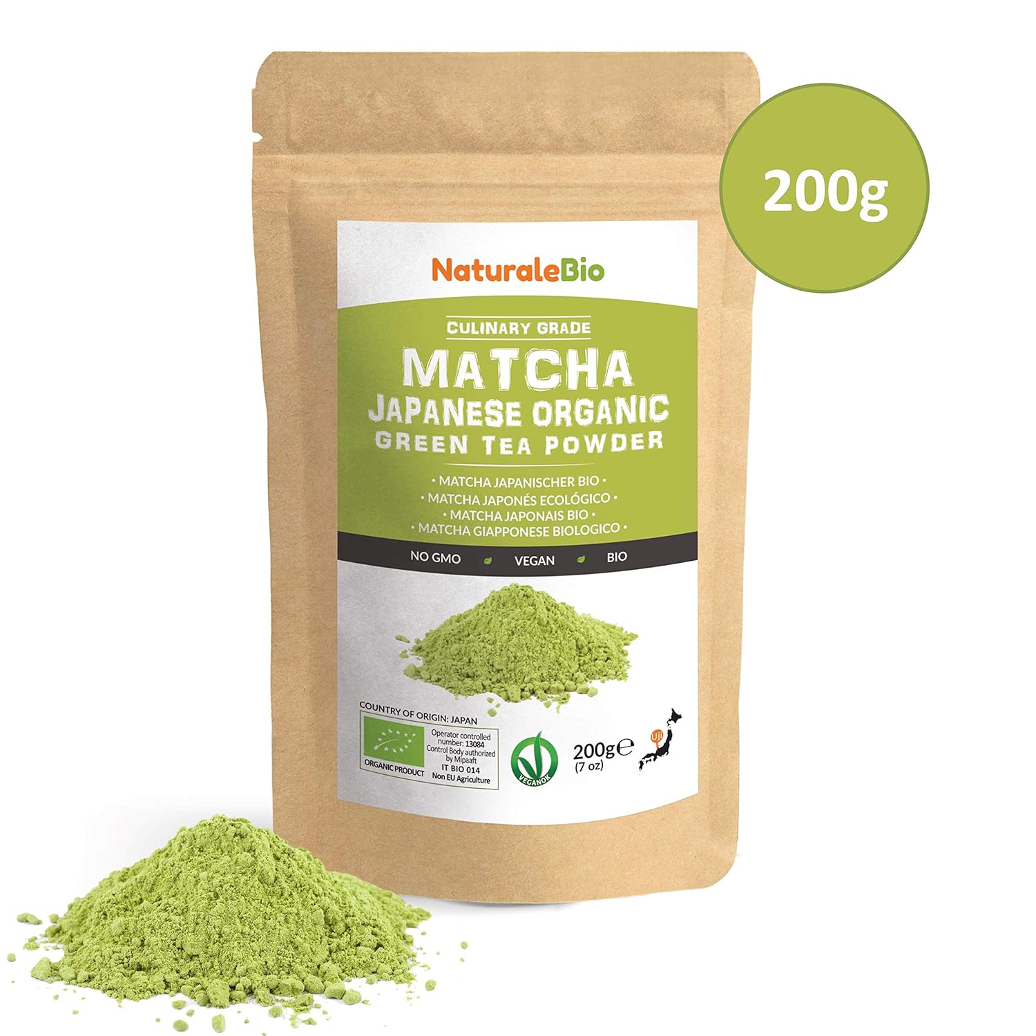 Té Verde Matcha Orgánico Japonés En Polvo [ Grado Culinario ] 200 ...