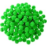 150 Pieces Pom Poms, 1 Inch Green Fuzzy Pompom Puff Balls, Craft Pom Poms for DIY Arts, Mother's Day Decorations, Home Decorations, Crafts Projects Creative Decoration