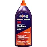 3M Perfect-It Gelcoat Medium Cutting Compound + Wax, 36106, 1 Quart, One-Step Process, P1500 and Finer Scratches, Fiberglass Oxidation Remover for Boats and RVs