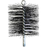 Midwest Hearth Wire Chimney Cleaning Brush (6-Inch Round), Made in USA | Tempered Steel Bristles, Galvanized Double-Spiral Steel Stem, 1/4 NPSM Fits Fiberglass Rod Kits, Manual Sweeping Only