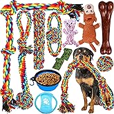 13PCS Large Dog Toys for Aggressive Chewers, Teeth Cleaning Chew Rope Toys | Indestructible Tug of War Toys for Small, Medium, Large Dog Breeds, Teeth Cleaning Chew Toys Pet Interactive Rope Toys