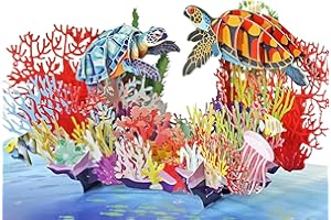 CUTPOPUP Birthday Card Pop Up, 3D Birthday Greeting Card, Fathers Day, Mothers Day Card(Turtles)