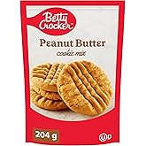 BETTY CROCKER Cookie Mix Peanut Butter, Makes 12 Cookies, Baking Mix, 204 Grams Package of Cookie Mix, Tastes Like Homemade,