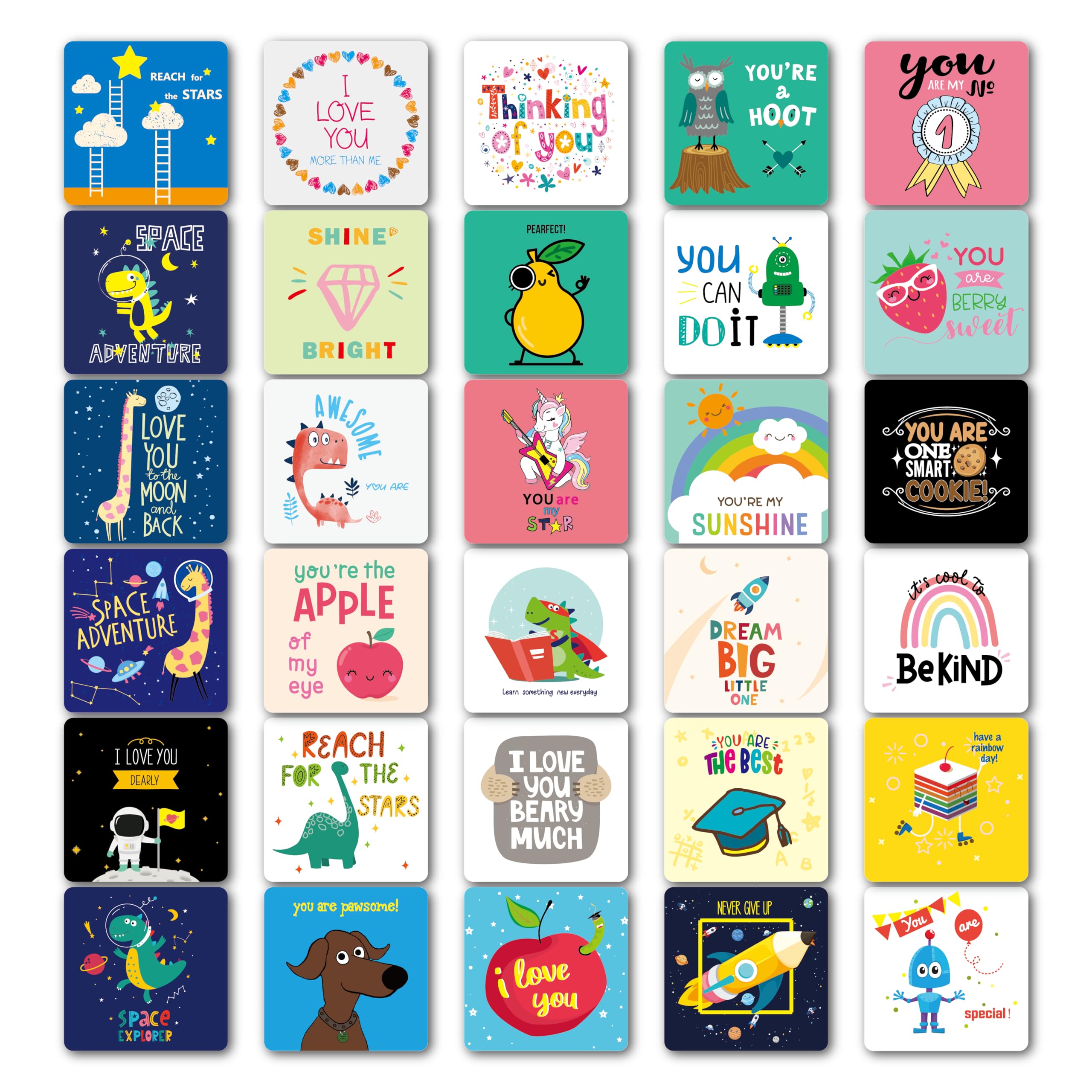 60 Joke Card for Kids Cute Lunch Box Notes,Motivational Cards for Children Inspirational Puns Cards Teachers Students Boys Girls Benefit Party Mini Note Postcards (incentivise)