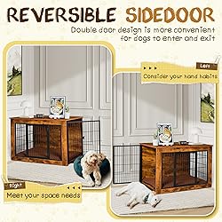 Bigrab Dog Crate Furniture with Thick Cushion, Side