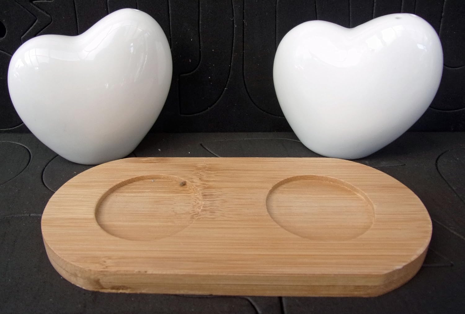 Ceramic Salt Cellar Cruet Pepper Pots Shaker Bamboo White Heart Table Home Gift eBay