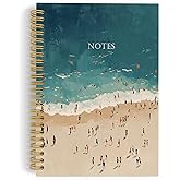 YLZlhb Coastal Beach Spiral Notebook Journal, Ocean Beachy Notebooks for Note Taking, Gifts for Beach Lovers, Ocean Coastal Hardcover Spiral Journal 5.5x8.3 Inches