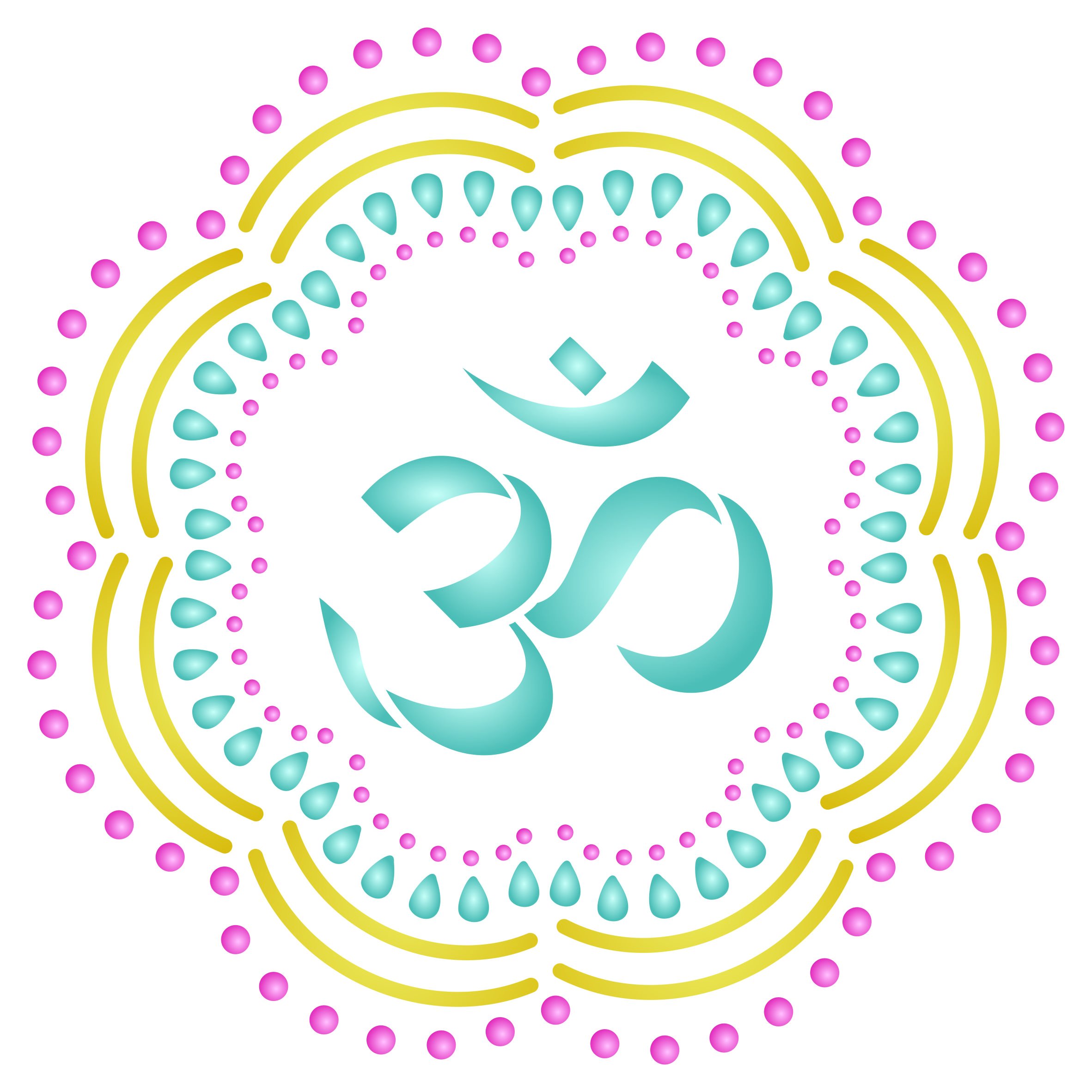 Om Mandala Stencil - 25.5 x 25.5cm (M) - Reusable Asian Aum Indian Mantra Sanskrit Hindu Spiritual Wall Stencil Template