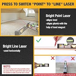 PREXISO 2-in-1 Laser Level 12 in Spirit Level with