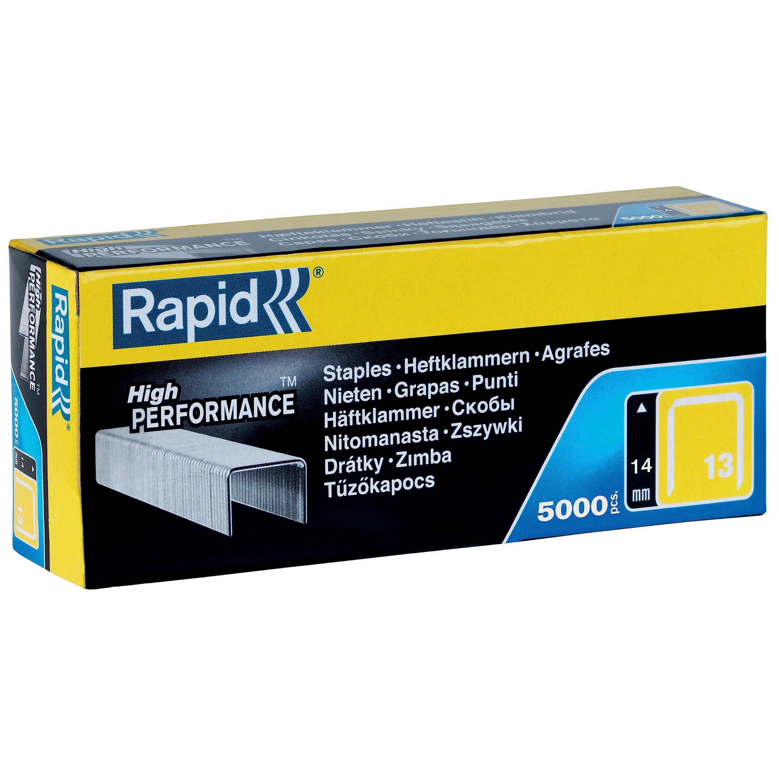 Rapid High-Performance Staples for Textiles, Finewire No. 13, Leg Length 14mm, Staple Gun Staples, Galvanised Steel, 5000 Pieces, Boxed (11850500) — image 1