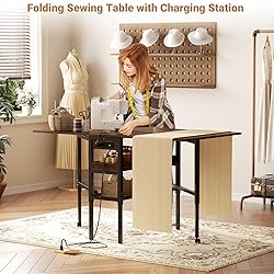 Besiost Folding Sewing Cutting Table with Charging