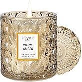 Chloefu LAN Amber Candles, Luxury Candle for Home Scented, Long Burning Time, Holiday Gifts, All Natural Soy Wax Decorative Candles, Scented Candle Gifts for Men&Women, 8.1oz