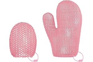 Veinvify 2 Pcs Honeycomb Exfoliating Mitten Set Bath Mitt Honeycomb Face and Body Scrubber Shower Glove for Cleaning Body Sho