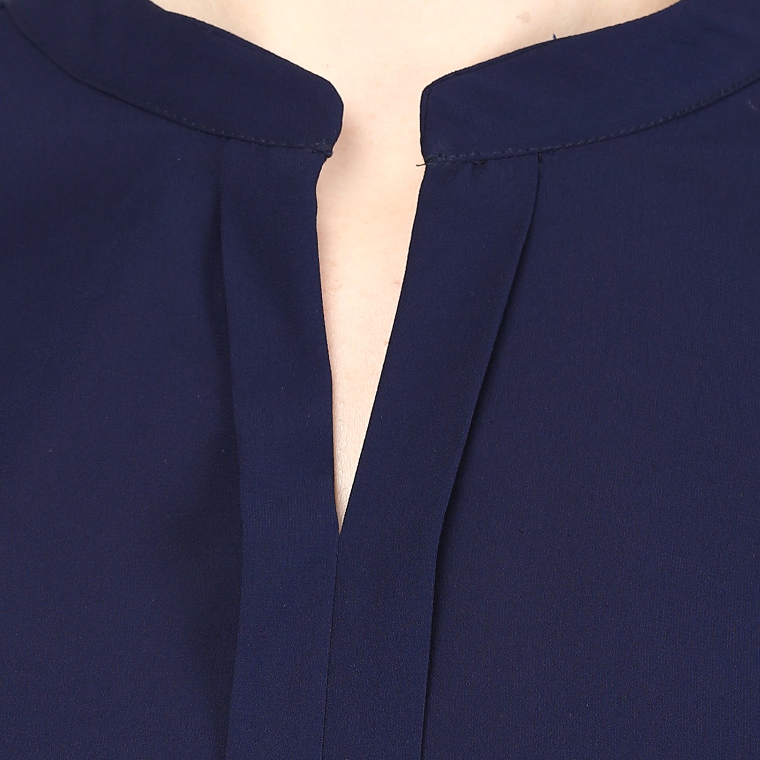 rare women navy blue georgette top (ep1032)